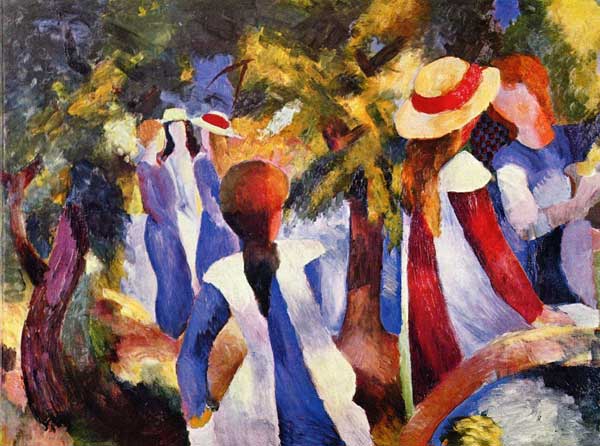 August Macke, Fille dans la verdure, 1914