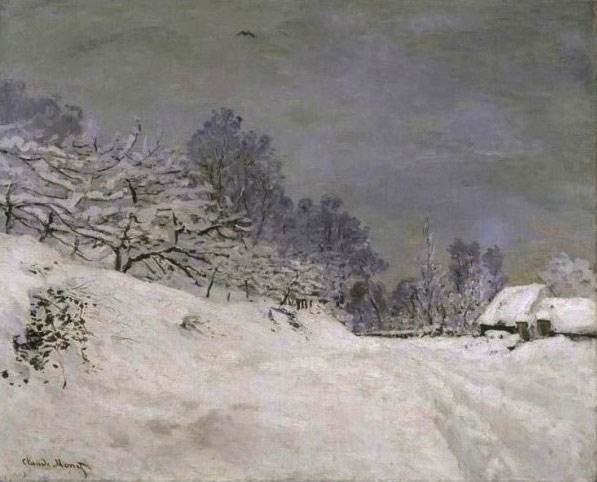 Nuit de neige - Guy de Maupassant Claude-monet-environs-de-honfleur-neige-1867