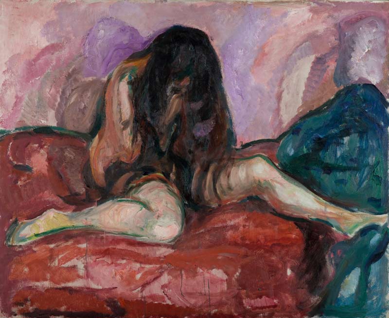 Edvard Munch, Femme nue en larmes, 1914