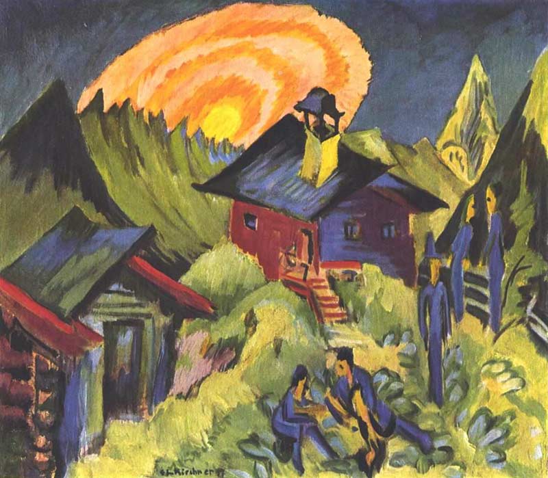 Ernst Ludwig Kirchner, Lever de la lune sur la Stafelalp, 1917