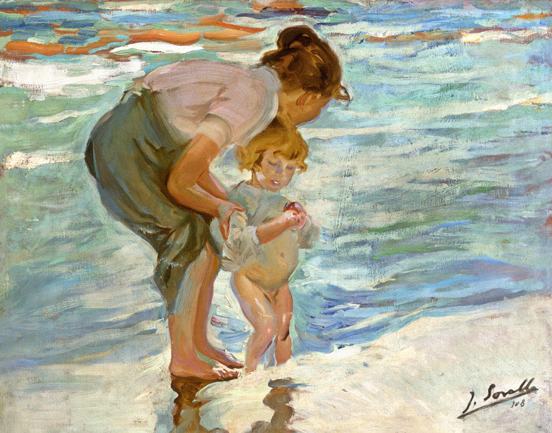 Joaquín Sorolla, Mère et enfant à la plage, 1908 Joaquín Sorolla, Mère et enfant à la plage, 1908