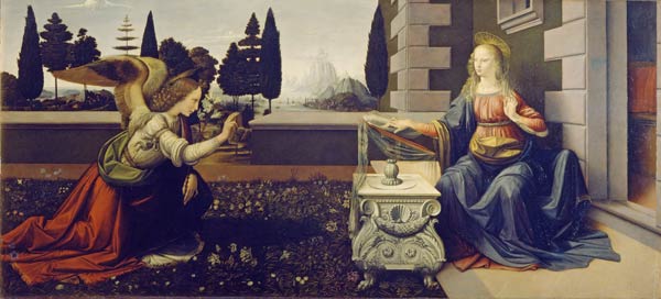 Léonard de Vinci, L'Annonciation, 1475